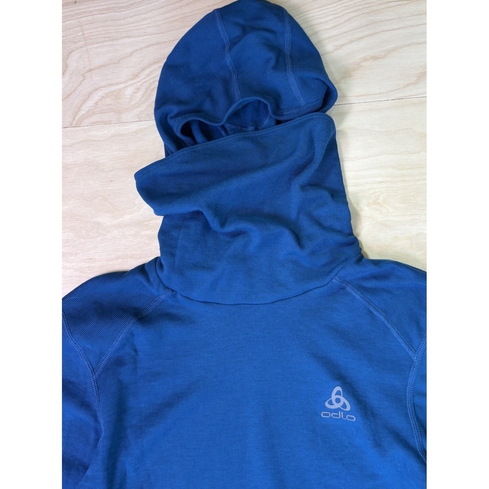 Odlo The Active Warm Baselayer With Facemask Blue Lightweight Running Hoodie S - Picture 2 of 7